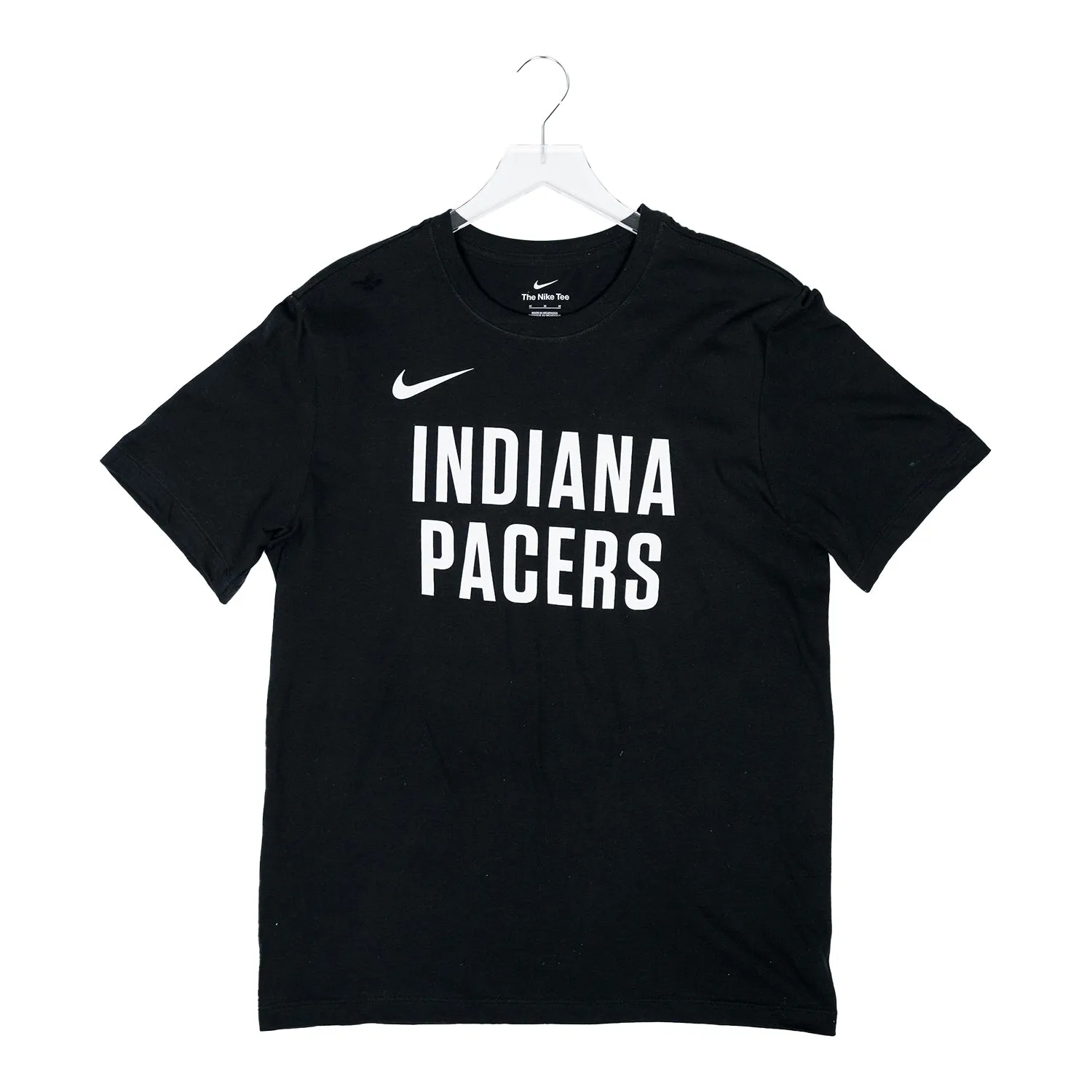 Adult Indiana Pacers Stacked Wordmark Cotton Core T-Shirt in Black by Nike