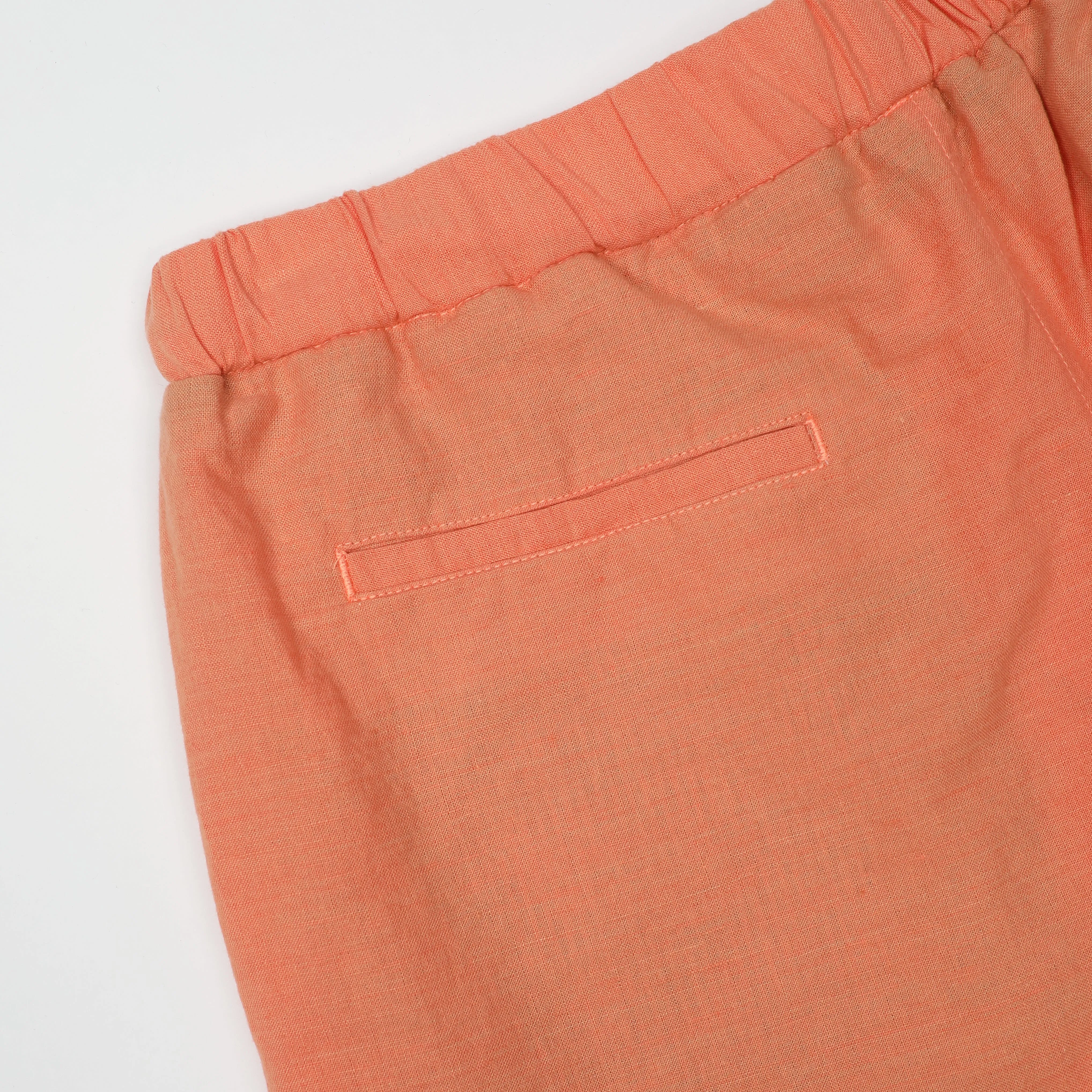 Coral Linen Relaxed Waist Short