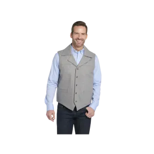 Cripple Creek Men's Apparel Wool Melton Snap Front Collared Concealed Carry Pocket Dove Grey Vest