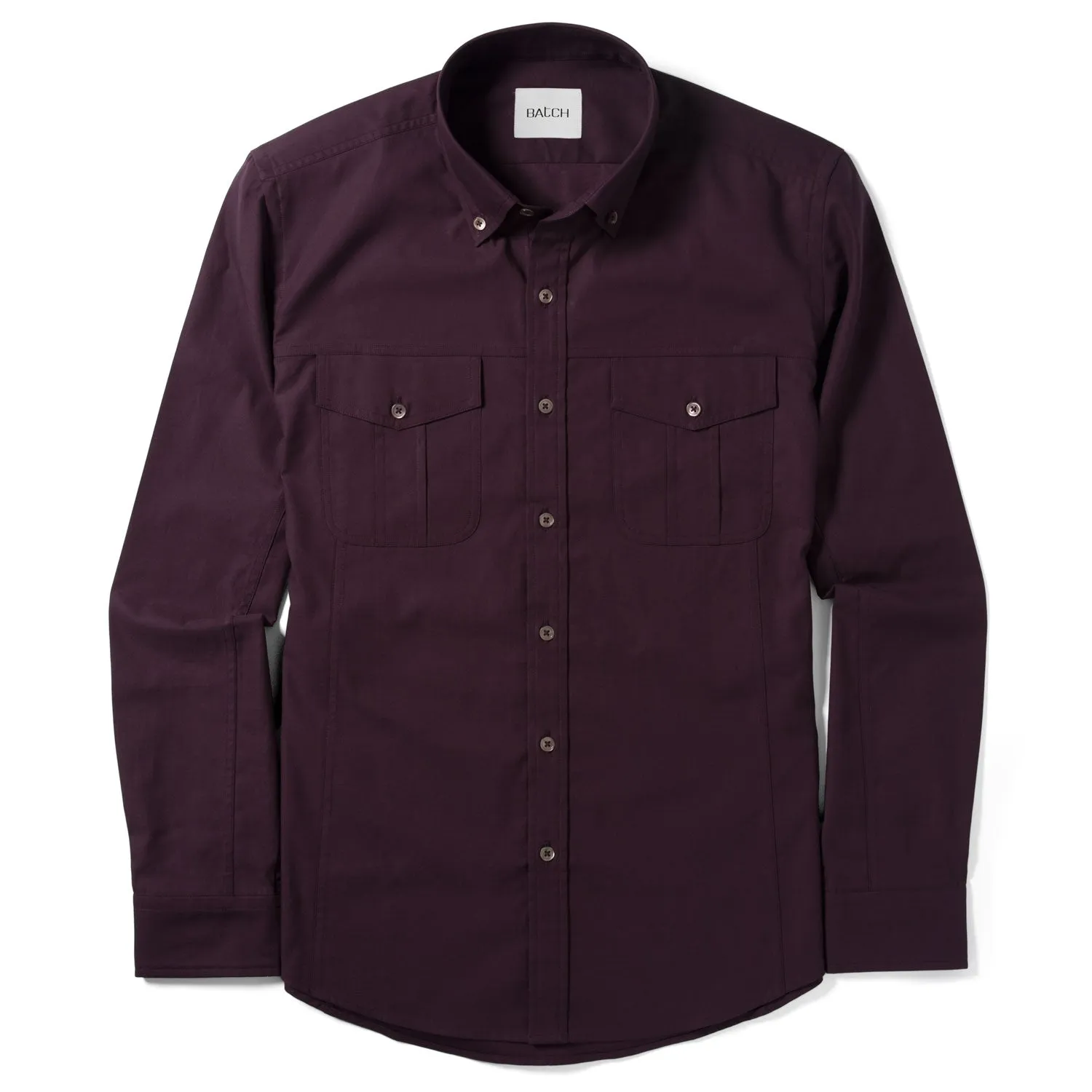 Editor Shirt – Dark Burgundy Stretch Poplin