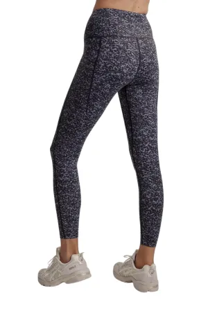 Let's Go Running Legging, Ebony Blue Cheetah