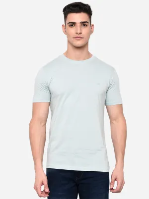 Mint Green Solid Slim Fit T-Shirt | JadeBlue