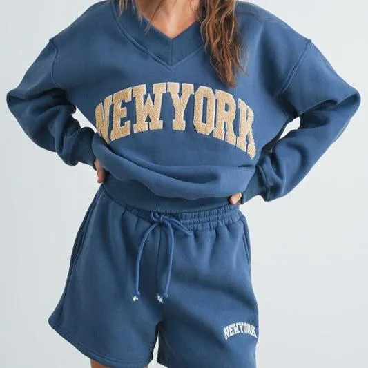 New York Embroidered Shorts