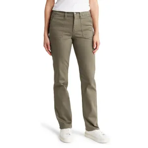 Olive Straight Leg Utility Pocket Jeans