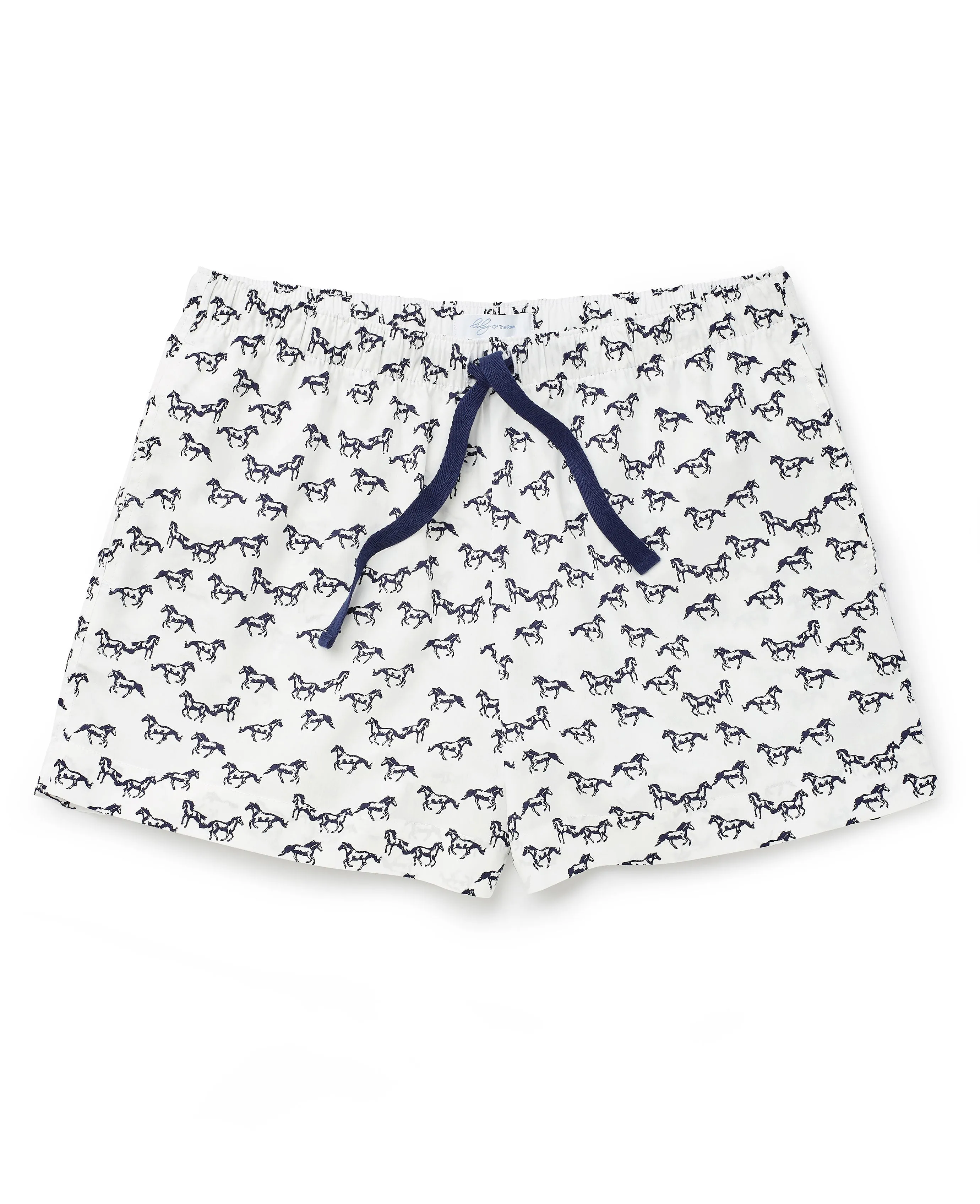 Women's Navy White Horse Print Lounge Shorts